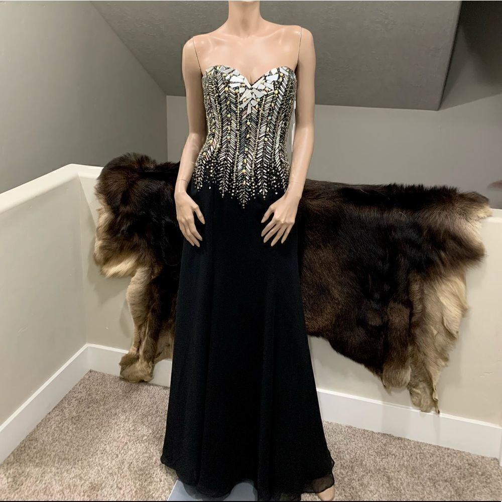 New Custom Stunning  Strapless Sequins and Beads Evening Dress